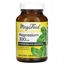 Магній, Magnesium, MegaFood, 300 мг, 60 капсул