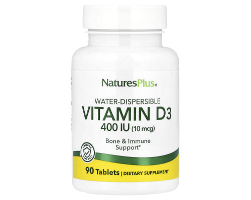 Вітамін D, Vitamin D, Nature's Plus, 400 МО, 90 таблеток