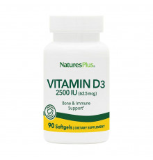 Вітамін D3, Vitamin D3, Nature's Plus, 2500 МО, 90 гелевих капсул