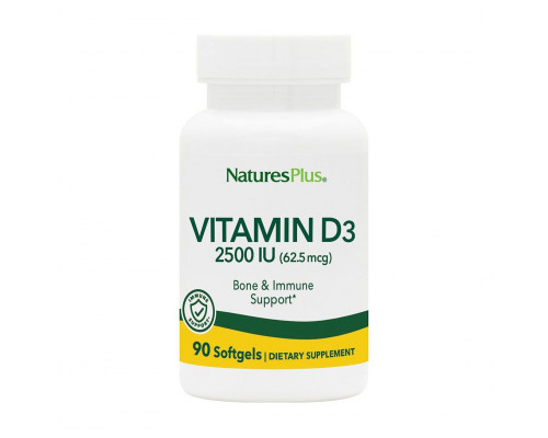 Вітамін D3, Vitamin D3, Nature's Plus, 2500 МО, 90 гелевих капсул