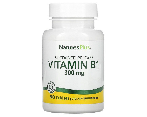 Тіамін (Vitamin B-1), Nature's Plus, Вітамін В1, 300 мг, 90 таблеток