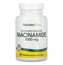 Ніацинамід, Niacinamide, Nature's Plus, 1000 мг, 90 капсул