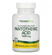 Пантотенова кислота (Pantothenic Acid), Nature's Plus, 1000 мг, 60 таблеток
