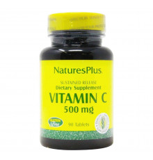 Вітамін С, Vitamin C, Nature's Plus, із уповільненим вивільненням, 500 мг, 90 таблеток