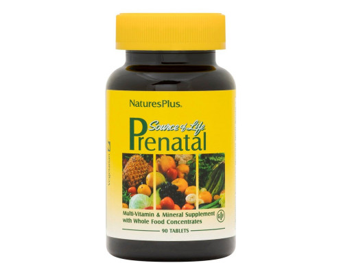 Мультивітаміни для вагітних, Source of Life Prenatal, Nature's Plus, 90 таблеток