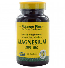 Магній, Magnesium, Nature's Plus, 200 мг, 90 таблеток