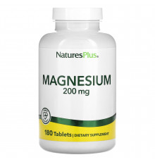 Магній, Magnesium, Nature's Plus, 200 мг, 180 таблеток