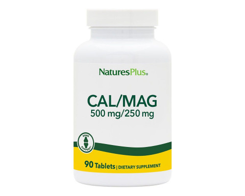 Кальцій та магній, Cal/Mag, Nature's Plus, 500 мг/250 мг, 90 таблеток