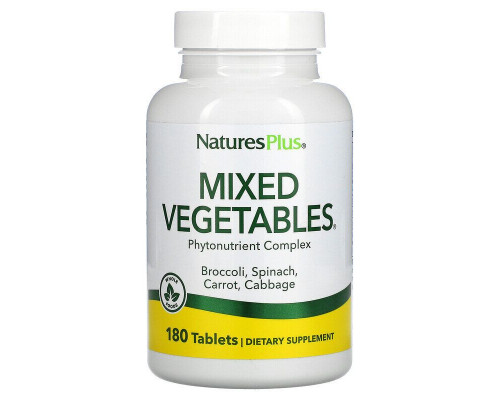 Овочева суміш, Mixed Vegetables, Nature's Plus, 180 таблеток