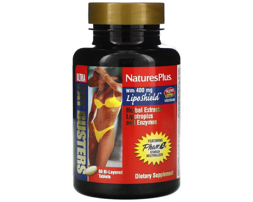 Жироспалювач, Ultra Fat Busters, Nature's Plus, 60 двошарових таблеток