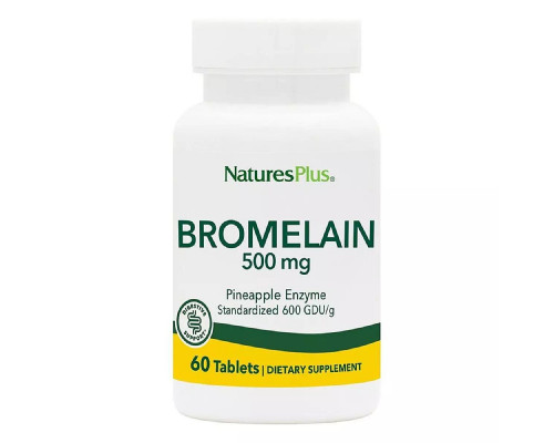 Бромелайн, Bromelain, Nature's Plus, 500 мг, 60 таблеток