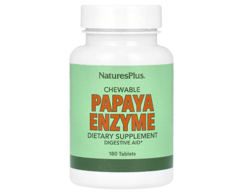 Фермент папайї, Papaya Enzyme, Nature's Plus, 180 жувальних таблеток