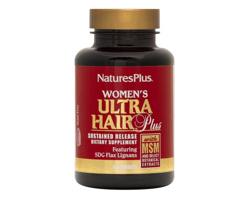 Вітаміни для волосся для жінок, Women's Ultra Hair Plus, Nature's Plus, 60 таблеток із уповільненим вивільненням