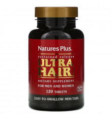 Комплекс для волосся з уповільненим вивільненням, Ultra Hair, Nature's Plus, 120 таблеток