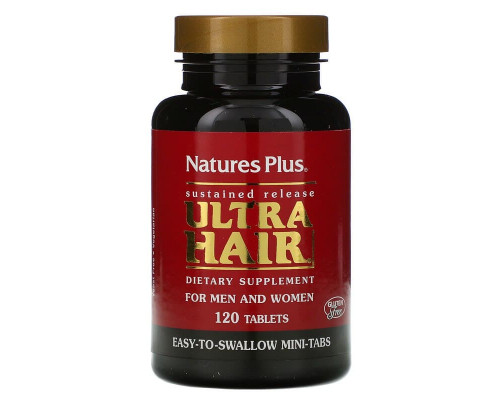 Комплекс для волосся з уповільненим вивільненням, Ultra Hair, Nature's Plus, 120 таблеток