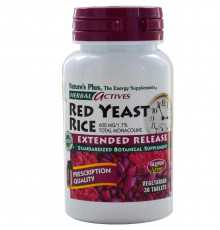 Червоний дріжджовий рис, Red Yeast Rice, Nature's Plus, Herbal Actives, 600 мг, 30 таблеток