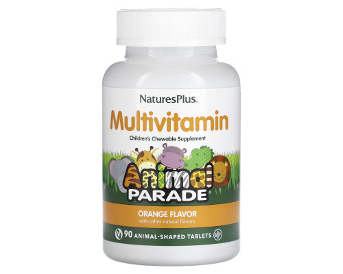 Мультивітаміни та мінерали для дітей, Multi-Vitamin & Mineral Supplement, Nature's Plus, апельсиновий смак, 90 таблеток у формі тварин