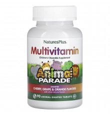 Мультивітаміни та мінерали для дітей, Multi-Vitamin & Mineral Supplement, Nature's Plus, з різними смаками, 90 таблеток у формі тварин