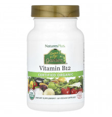 Вітамін В-12, Vitamin B12, Nature's Plus, Source of Life Garden, органік, 60 веганських капсул