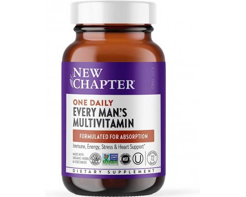 Мультивітаміни для чоловіків, One Daily Every Man's, New Chapter, 72 вегетаріанські таблетки