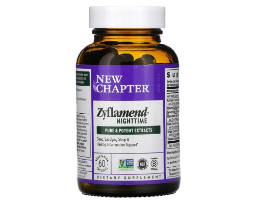 Здоровий сон, Zyflamend Nighttime, New Chapter, 60 вегетаріанських капсул