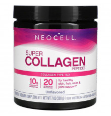 Колагенові пептиди, супер, Collagen Peptides, Neocell, без ароматизаторів, тип 1 та 3, 200 г