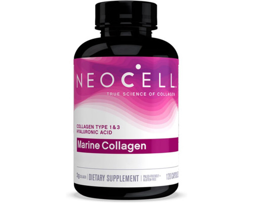 Морський колаген та гіалуронова кислота, Marine Collagen, Neocell, риб'ячий колаген 1 та 3 типу, 120 капсул