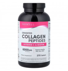 Пептиди колагену + вітамін С та біотин, Collagen, + Vitamin C & Biotin, NeoCell, супер, 270 таблеток
