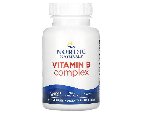 Комплекс вітамінів групи В, Vitamin B Complex, Nordic Naturals, 45 гелевих капсул