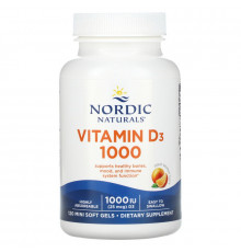 Вітамін D3 (апельсин), Vitamin D3, Nordic Naturals, 1000 МО, 120 гелевих капсул