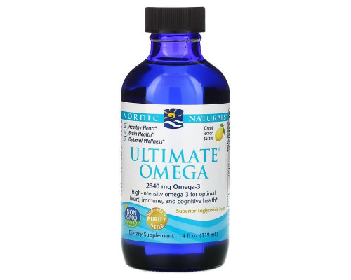 Концентрат риб'ячого жиру (лимон), Ultimate Omega, Nordic Naturals, 119 мл.