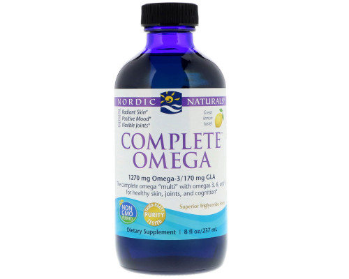 Омега 3 6 9 (лимон), Complete Omega, Nordic Naturals, лимон, 237 мл.