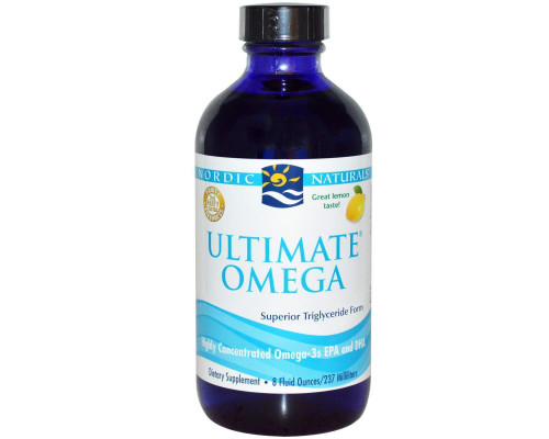 Концентрат риб'ячого жиру (лимон), Ultimate Omega, Nordic Naturals, 237 мл.