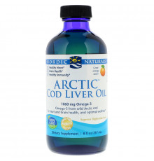 Риб'ячий жир з печінки тріски, Arctic Cod Liver Oil, Nordic Naturals, апельсин, арктичний, 237 мл