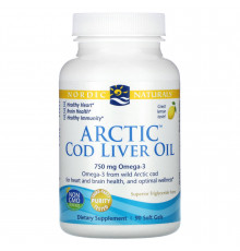 Риб'ячий жир з печінки тріски, Cod Liver Oil, Nordic Naturals, лимон, арктичний, 1000 мг, 90 капсул