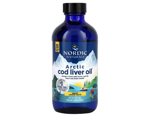Риб'ячий жир з печінки тріски, Cod Liver Oil, Nordic Naturals, лимон, арктичний, 237 мл