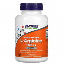 L-аргінін, L-Arginine, Now Foods, подвійна сила, 1000 мг, 120 таблеток