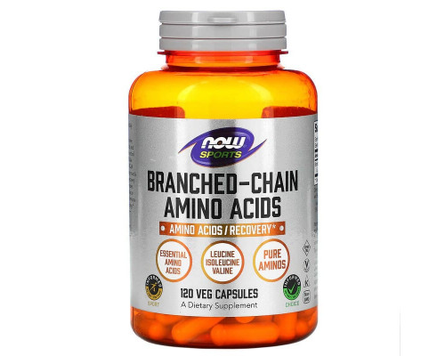 BCAA амінокислоти з розгалуженим ланцюгом, Amino Acids, Now Foods, Sports, 120 капсул
