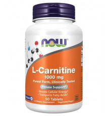 L-карнітин, L-Carnitine, Now Foods, 1000 мг, 50 таблеток