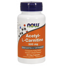 Ацетил Л карнітин, Acetyl-L-Carnitine, Now Foods, 500 мг, 50 вегетаріанських капсул