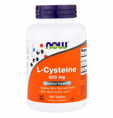 Цистеїн, L-Cysteine, Now Foods, 500 мг, 100 таблеток