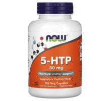 5-HTP, 5-гідрокситриптофан, 5-HTP, Now Foods, 50 мг, 180 вегетаріанських капсул