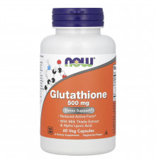 Глутатіон, Glutathione, NOW Foods, 500 мг, 60 вегетаріанських капсул