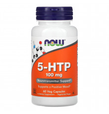 5-HTP, 5-гідрокситриптофан, 5-HTP, NOW Foods, 100 мг, 60 вегетаріанських капсул