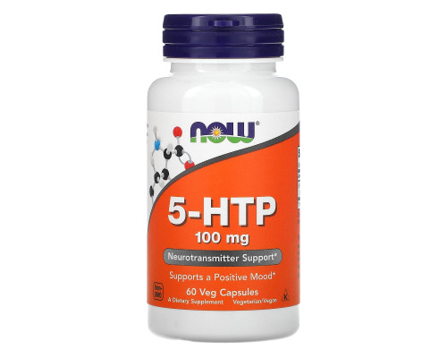 5-HTP, 5-гідрокситриптофан, 5-HTP, NOW Foods, 100 мг, 60 вегетаріанських капсул
