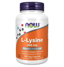 L-лізин, L-Lysine, Now Foods, 500 мг, 100 вегетаріанських капсул