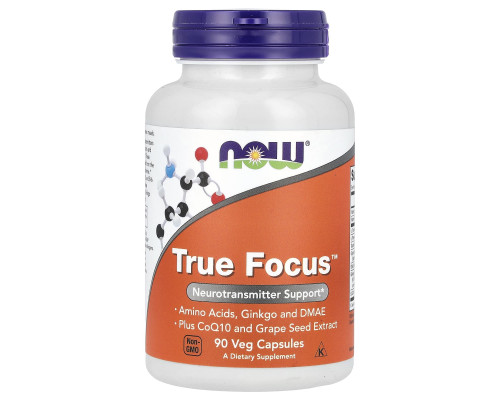 Тру Фокус, True Focus, Now Foods, 90 вегетаріанських капсул.