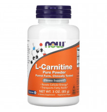 L-карнітин, L-Carnitine, Now Foods, чистий порошок, 85 г