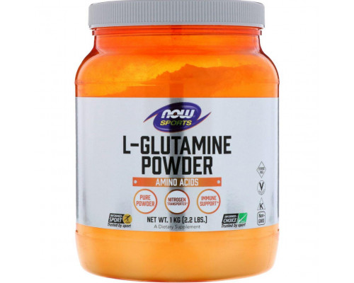 Глютамін, L-Glutamine, Now Foods, Sports, порошок, 1 кг