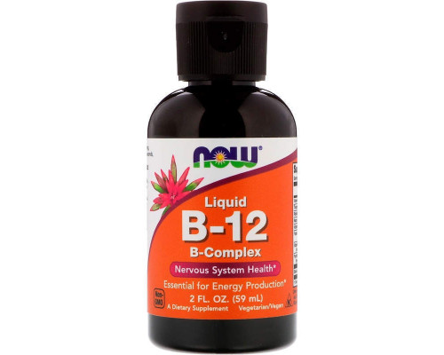 B-комплекс, B-Complex, Now Foods, рідкий, вітамін В-12, 59 мл